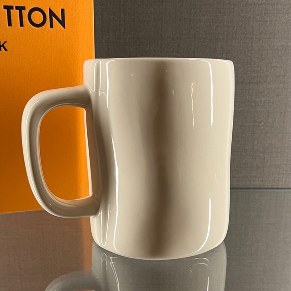 Rae Dunn by Magenta "Happy Birthday" ceramic mug light blue cupcake topper lid. - Picture 8 of 12